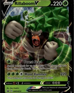 Rillaboom V Promo SWSH: Sword & Shield Promo Cards SWSH014 Grass Holofoil Pokemo - Image 1