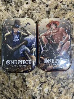 One Piece Card Game Mini Tin Vol.2 Portgas D Ace & Sabo Promo Tins SET OF 2 - Image 1
