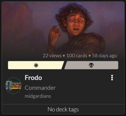 Frodo, Sauron's Bane 100 PROXY Card Commander Deck - Sleeved - Image 1