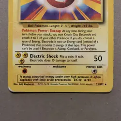 Pokemon TCG Electrode Base Set 21/102 Rare Non Holo Card MP / HP - Image 3