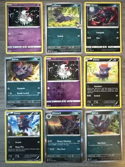 Zorua Zoroark Pokemon Card Collection Lot Of 9 With Holo And Reverse Holo - Image 1