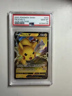 Pokemon TCG Pikachu v Ultra Rare Card Vivid Voltage PSA - Image 1