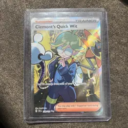 Pokemon Card Clemont's Quick Wit 229/191 Surging Sparks Full Art Rare NM - Image 3