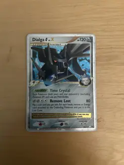 Pokemon TCG Dialga G LV.X Ultra Rare Holo Card 122/127 Platinum HP Damaged - Image 1