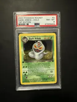 2000 Pokemon Rocket #2 Dark Arbok-Holo 1st Edition PSA 8 - Image 2