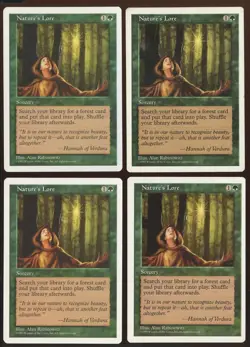 4x Nature's Lore Common Ex/Pl 5th Edition Playset Magic the Gathering MTG - Image 1