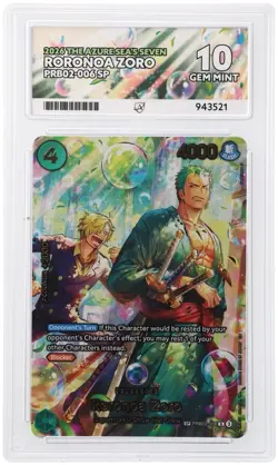 Roronoa Zoro PRB02-006 SP Azure Sea's Seven ACE 10 GEM MINT ENGLISH One Piece - Image 3