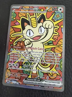 Pokemon Meowth EX Full Art Holo Rare Basic Card 121/088 - Image 1