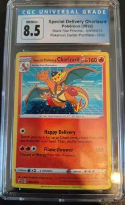Special Delivery Charizard Pokemon Center Promo Card Holo (SWSH075) - CGC 8.5 - Image 1