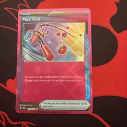 Pokemon TCG Max Rod Prismatic Evolutions Ace Spec Trainer Card 116/131 - Image 1