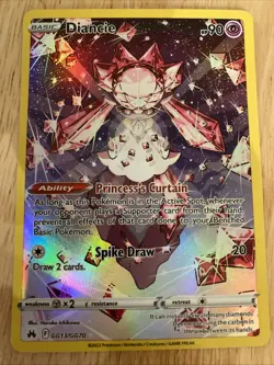 Diancie Pokemon TCG Crown Zenith Galarian Gallery Holo Card GG13/GG70 Ultra Rare - Image 1