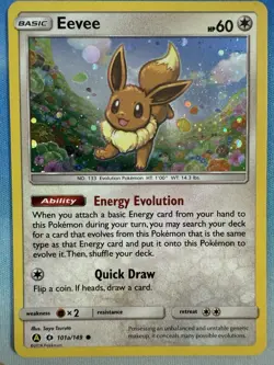 Eevee 101a/149 Sun & Moon Base Cosmos Holo Alternate Alt Art 2017 Pokemon Card - Image 1
