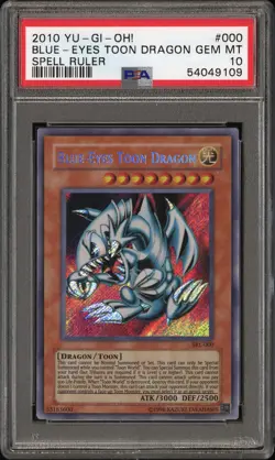 PSA 10 Blue Eyes Toon Dragon SRL-000 Spell Ruler 2010-17 Yugioh Card GEM MINT - Image 1