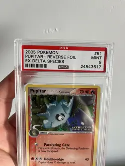 Pokemon Pupitar Card EX Delta Species 51/113 2005 Reverse Stamped Holo PSA 9 - Image 4