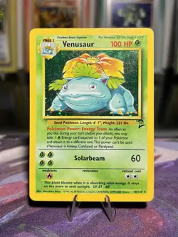 Venusaur 18/130 Pokemon Base Set 2 Holo Rare Card WOTC - MP - Image 1