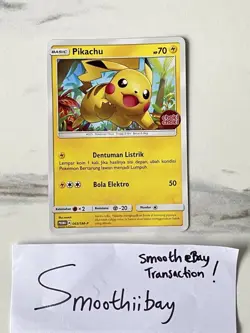 Pikachu Promo Choki Choki 063/SM-P NM-Mint Pokemon Indonesia Exclusive - Image 1