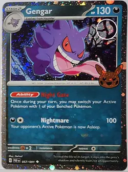 Gengar 057/091 Trick or Trade 2024 Cosmos Holo Bleed Error Rare Pokemon TCG ✨ - Image 1