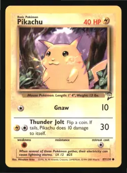 Pikachu 87/130 Common Base Set 2 Pokemon Lightly Played - Image 1