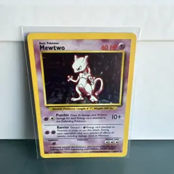 Pokemon Mewtwo TCG Base Set Holo Unlimited Rare Card 10/102 LP Condition - Image 2