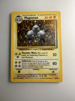 Pokemon TCG Magneton Base Set Holo Rare Card 9/102 - MP/HP - Image 1