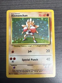 ✨ Pokemon TCG – Hitmonchan – Base Set – 1999 – Holo Rare - Image 1