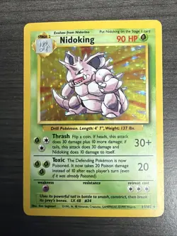 Nidoking 011/102 Base Set Holo Unlimited Pokemon WOTC NM - Image 1