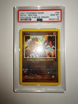 2001 Pokemon Movie Promo Black Star Entei PSA 10 Gem Mint #34 Swirl Englisch - Image 1