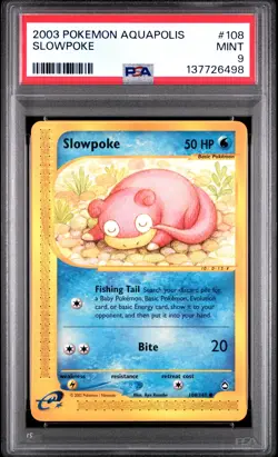 2003 POKEMON AQUAPOLIS #108 SLOWPOKE PSA 9 - Image 1