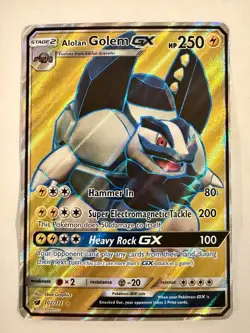 Pokemon 2017 Alolan Golem GX (Full Art) 102/111 Sm-Crimson Invasion 102/111 - Image 2
