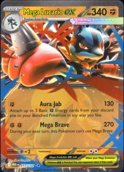 Mega Lucario EX 077/132 Pokemon Mega Evolution Double Rare Holofoil NM - Image 1