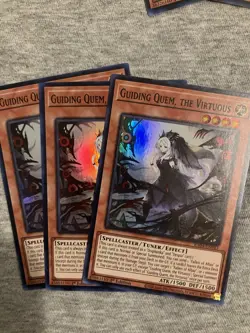 3x Guiding Quem, the Virtuous 1st Edition Super Rare RA04-EN043 Yu-Gi-Oh! - Image 1