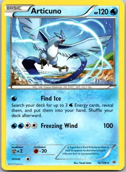 Articuno (16) 16/108 - XY - Roaring Skies Pokemon Rare LP - Image 1