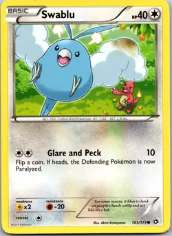 Swablu 103/113 - Legendary Treasures Pokemon Common LP - Image 1