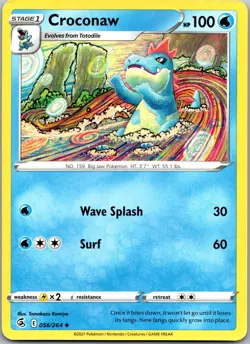 Croconaw 056/264 - SWSH08: Fusion Strike Pokemon NM - Image 1