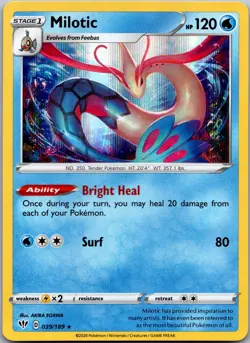 Milotic 039/189 - SWSH03: Darkness Ablaze Pokemon TCG NM Holofoil - Image 1