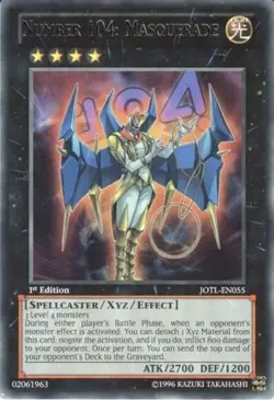 Yugioh! MP Number 104: Masquerade - JOTL-EN055 - Rare - 1st Edition Moderately P - Image 1