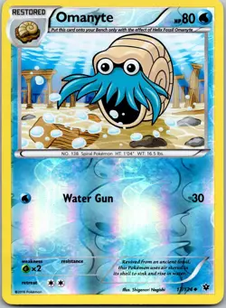 Omanyte 17/124 - XY - Fates Collide Uncommon Pokemon TCG NM - Image 1