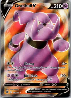 Granbull V Full Art 159/172 - SWSH09: Brilliant Stars Ultra Rare Pokemon TCG NM - Image 1