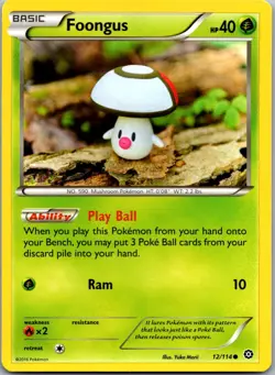 Foongus 12/114 - XY - Steam Siege Pokemon Common LP - Image 1