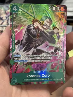 One Piece TCG OP-15/EB04 Roronoa Zoro OP13–037 Treasure Rare - Image 1