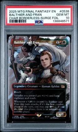 2025 MTG Final Fantasy Balthier & Fran - Borderless Surge Foil (PSA 10 GEM MINT) - Image 1