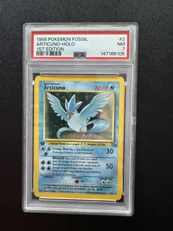 1999 Pokemon Fossil Set Articuno Holo #2 1st Edition PSA 7 - Image 1