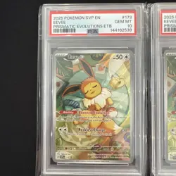 2025 POKEMON SVP EN-SV BLACK STAR PROMO #173 EEVEE Pair Of Sequential PSA 10 - Image 2