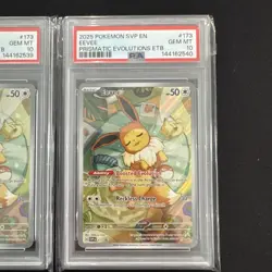 2025 POKEMON SVP EN-SV BLACK STAR PROMO #173 EEVEE Pair Of Sequential PSA 10 - Image 3