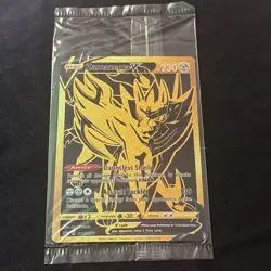SEALED SWSH077 Zamazenta V Black & Gold Full Art Pokemon TCG Promo Card - Image 1