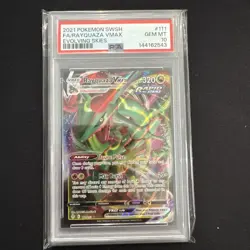 2021 POKEMON SWORD & SHIELD EVOLVING SKIES #111 FULL ART/RAYQUAZA VMAX PSA 10 - Image 1