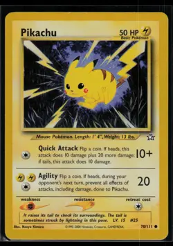 Pikachu 070/111 Neo Genesis Vintage WOTC Pokemon TCG LP - Image 1