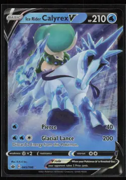 Ice Rider Calyrex V #045/198 SWSH06: Chilling Reign Ultra Rare Pokemon TCG NM - Image 1
