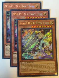 YUGIOH-3x- Noh-P.U.N.K. Foxy Tune - BLMR-EN063- Secret Rare - 1st (PLAYSET) - Image 1