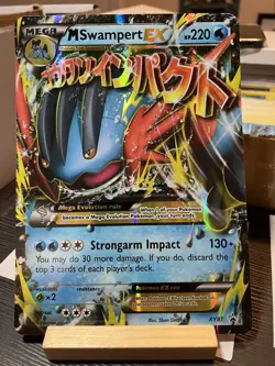 Pokemon MEGA M Swampert EX Ultra Rare XY87 Black Star Promo Holo TCG Card - Image 1